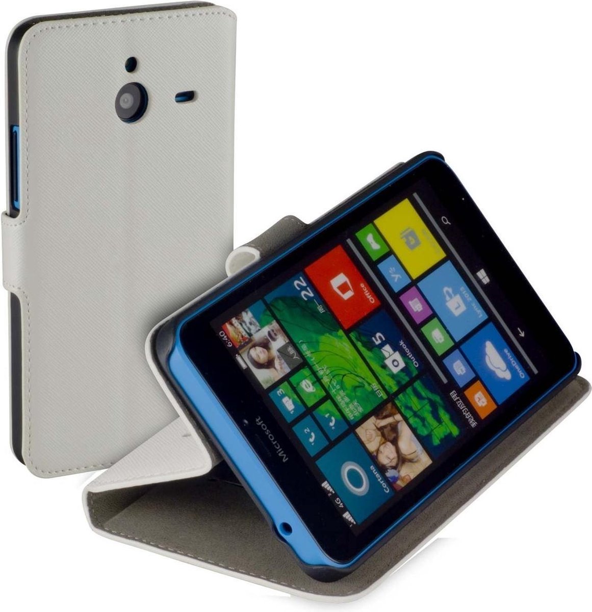 HC Wit Microsoft Lumia 640 XL Booktype Telefoonhoesje