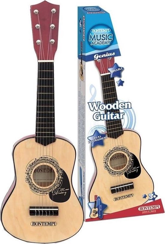 Alexander Graham Bell Pracht Kaal Houten gitaar 55 cm voor kinderen | bol.com