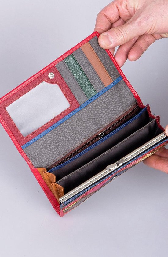 Intrekking Geneeskunde soort Dames portemonnee van gekleurde stukjes patchwork leer model "Albarca  black" by... | bol.com