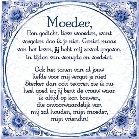 Onwijs bol.com | Delfts Blauwe Spreukentegel - Moeder gedicht Delfs JC-23