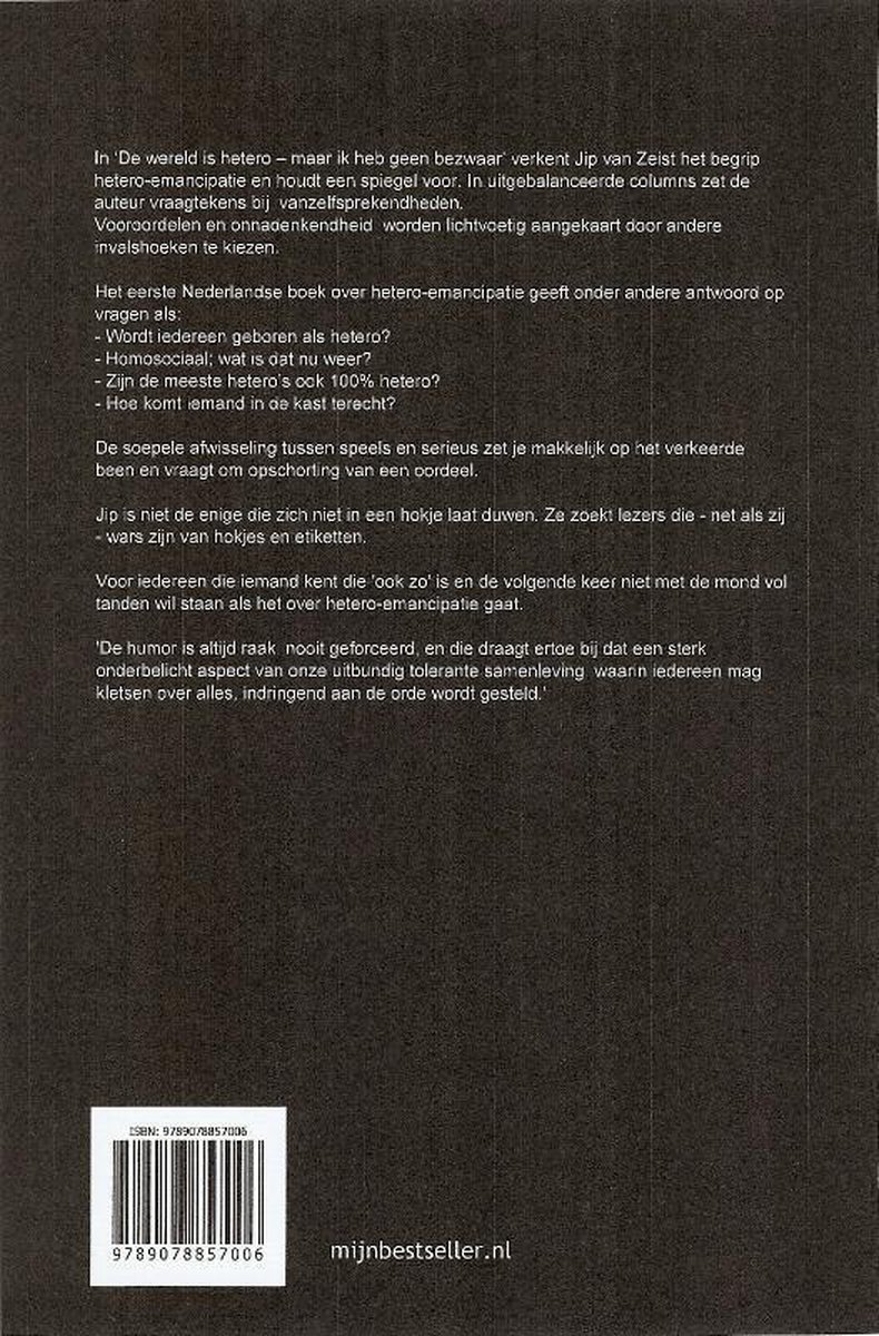 De wereld is hetero - back cover