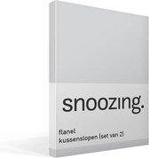 Snoozing - Flanel - Kussenslopen - Set van 2 - 60x70 cm - Grijs
