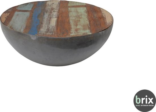Brix Table Bowl 90 cm reclaim metal - Salontafel by Teakplaats | bol.com