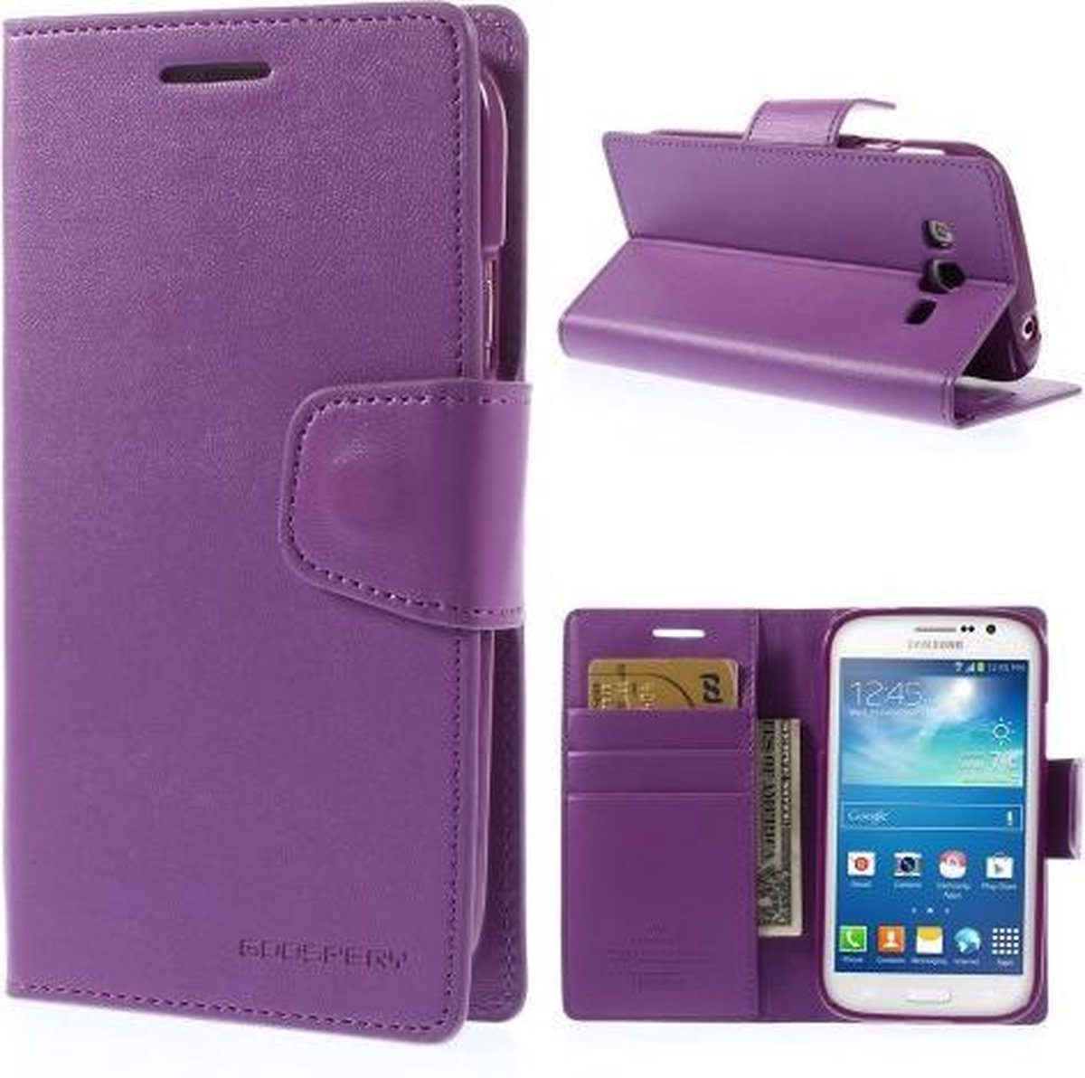 Goospery Sonata Leather hoesje Samsung Galaxy Core 4G G386F paars