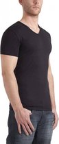 Garage 202 - Bodyfit T-shirt V-hals korte mouw zwart XXL 95% katoen 5% elastan