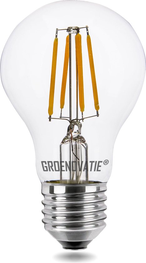 Groenovatie LED Filament Lamp E27 Fitting - - Dimbaar - 106x60 mm - Warm Wit |