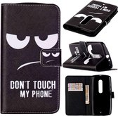 iCarer dont touch my phone print wallet case hoesje Motorola X Style