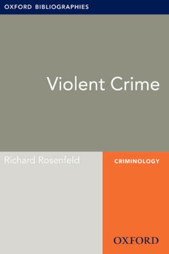 Oxford Bibliographies Online Research Guides - Violent Crime ... - cover