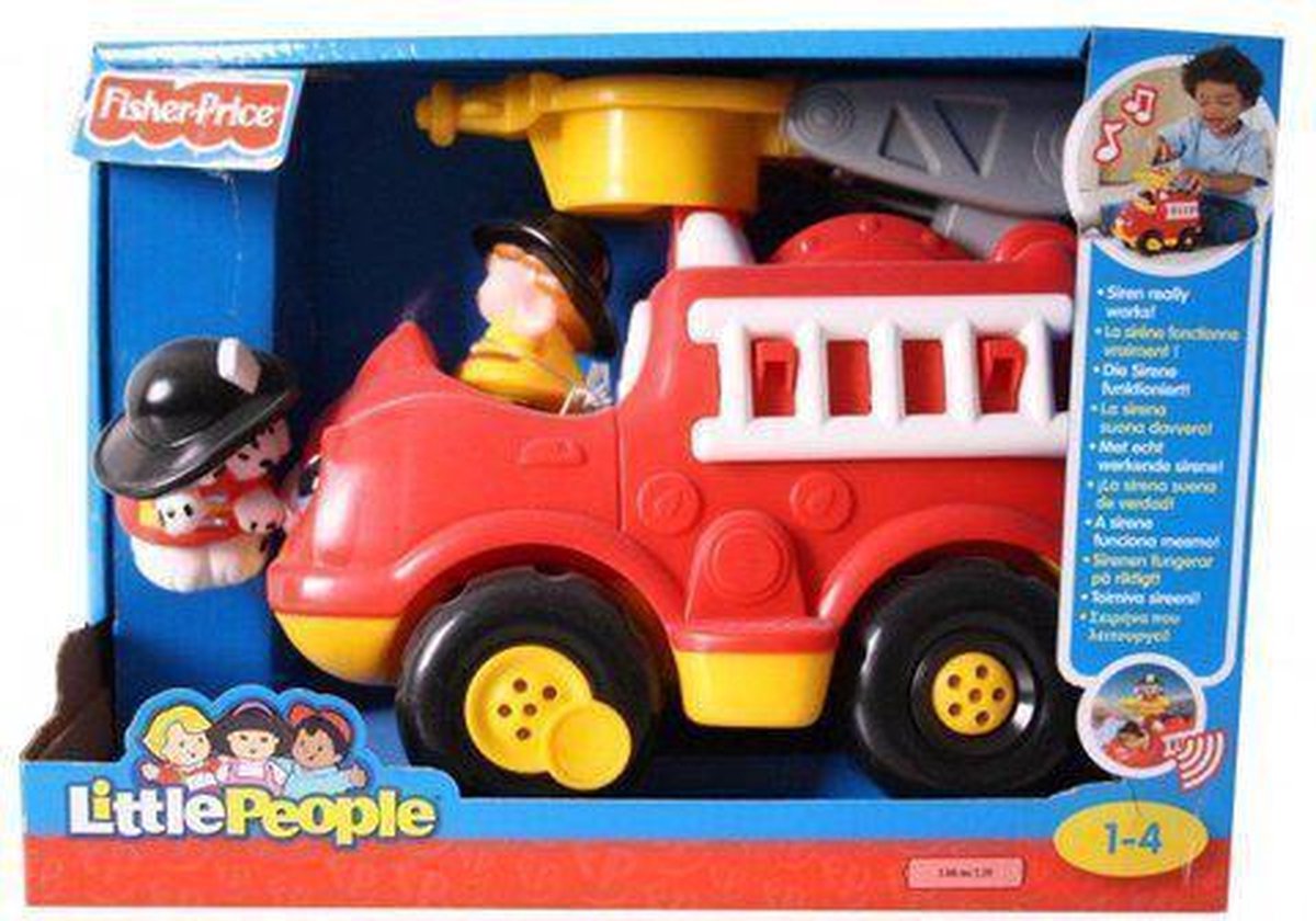 Fisher-Price Little People Feuerwehr-Auto – Spielzeug Zum Schieben Mit Glockenspiel & Drehbarem Schlauch Für Babys Ab 6 Monaten