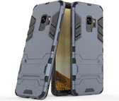 Armor Kickstand Back Cover - Geschikt voor Samsung Galaxy S9 Hoesje - Donkerblauw