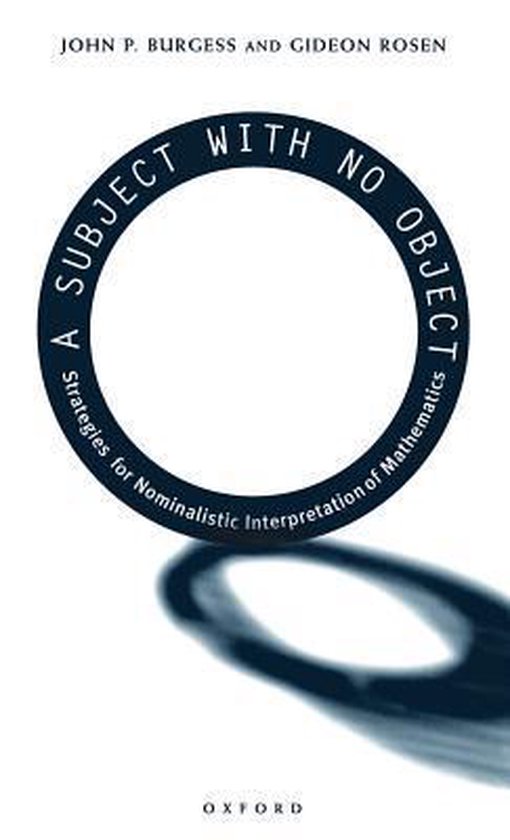 ISBN A Subject With No Object ( Strategies for Nominalistic Interpretation of Mathematics ), Anglais, Livre broché, 272 pages