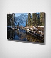 Park In Canada In Winter Canvas - 100 x 70 cm - Landschap - Schilderij - Canvas - Slaapkamer - Wanddecoratie  - Slaapkamer - Foto op canvas