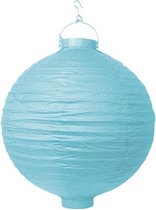 Lampion licht blauw met licht 20cm<br /><br />Exclusief 2x “aaa” batterijen.