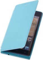 LG Optimus L5 II E460 Turquoise Map Case - Book Case Wallet Cover Hoesje