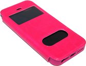 kunstleren hoesje roze met open voorkant Geschikt voor iPhone 5/ 5S/ SE