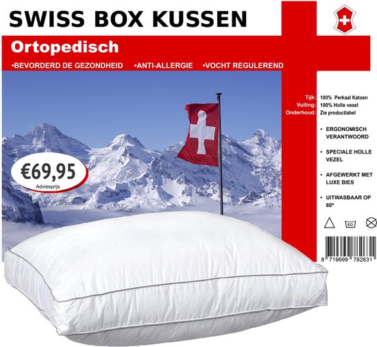 Swiss Boxkussen - Hoofdkussen - 50x60x10cm | bol.com