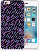 Geschikt voor iPhone 6 | 6S Back cover Design Feathers Color