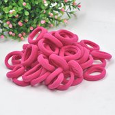 50 Stuks 3cm Duurzame Haarelastiekjes - Hot Pink - Haaraccessoire - Voor Meisjes - Haarsieraad - Staart