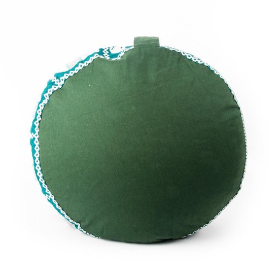 Meditatiekussen groen olifanten opdruk - Groen - 33x17 - Boekweit - Katoen — afbeelding 3