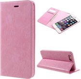 Magnetische PU Leren Wallet iPhone 6(s) - Roze