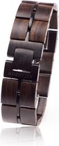 Hoentjen Creatie, Houten armband - Padouk met zwart metaal 22mm