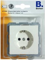 BERKER Q1 stopcontact enkel met randaarde, inbouw | WIT