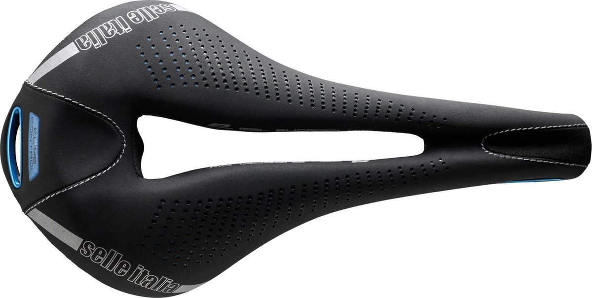 Selle Italia zadel Max Flite E-Bike Gel Superflow staal zwart Blauw L3