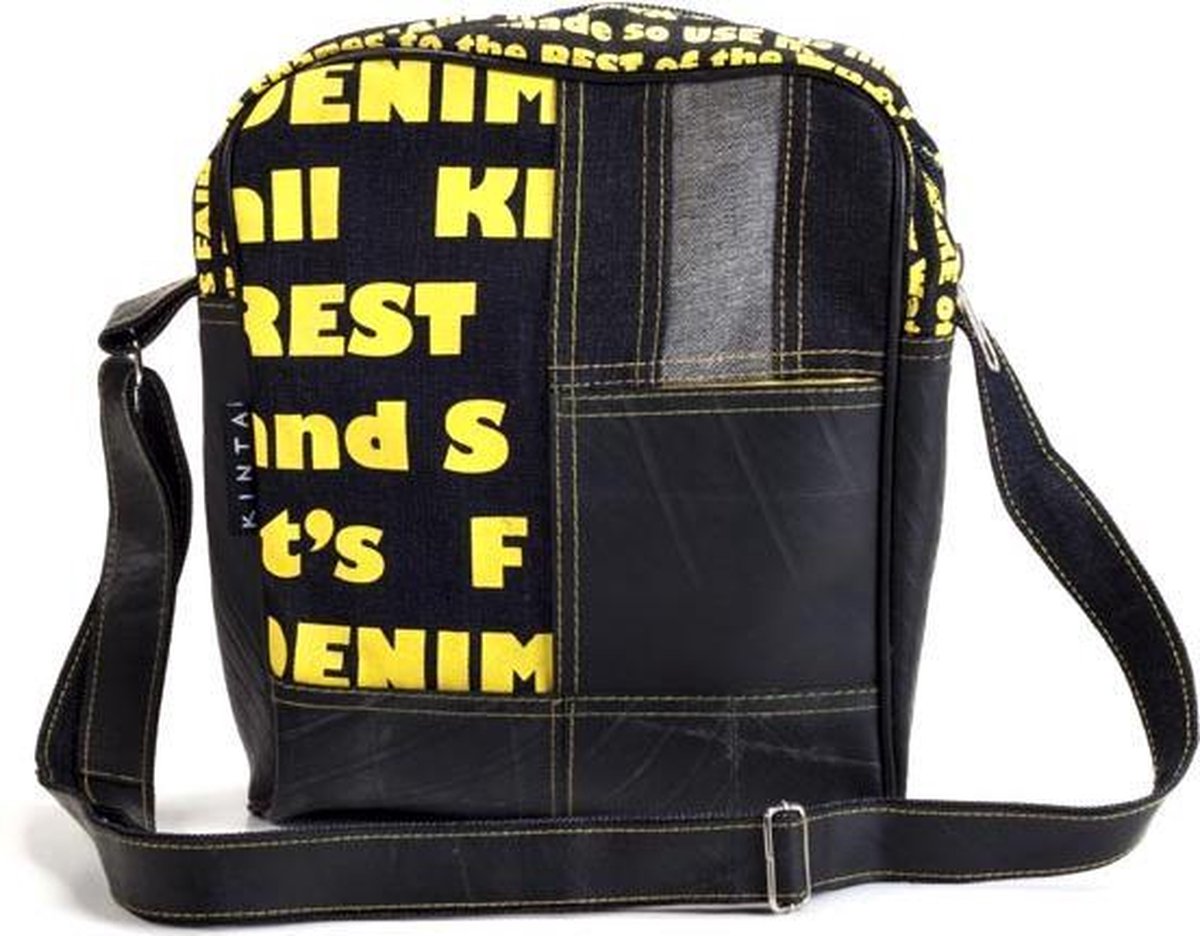 Schoudertas Denim en Rubber 23x30x8cm
