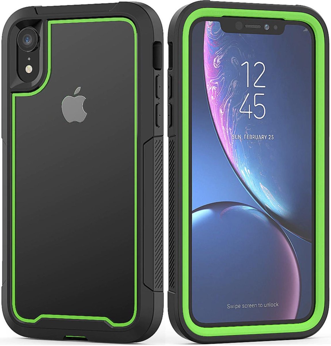 Apple iPhone XR Backcover - Groen - Shockproof Armor - Hybrid - 3 meter drop tested