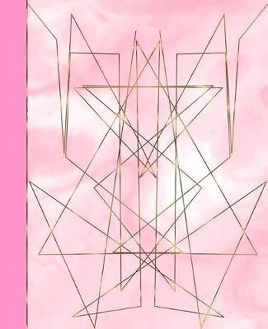 Planners One Year 2020- Pink Marble Effect & Gold Geometric  ... - cover