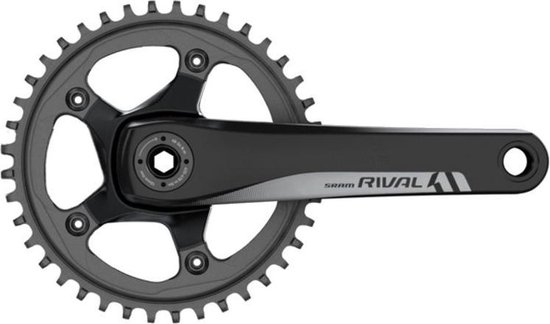 Crankstel sram rival 1 42 tands gxp 1725mm 11 speed geen cups steek 1 - ZWART