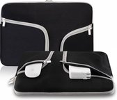 Laptop Sleeve met rits voor o.a. Macbook tot 15,4 inch - Zwart