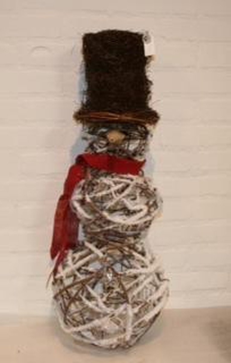 Goodwill Kerstman met verlichting Wit-Zwart-Rood H 75 cm