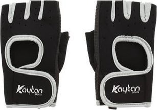 Neopreen fitness handschoenen - zwart/grijs - Maat S/M - Merkloos