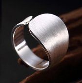Moderne Zilveren Ring - Handgemaakt - Verstelbaar
