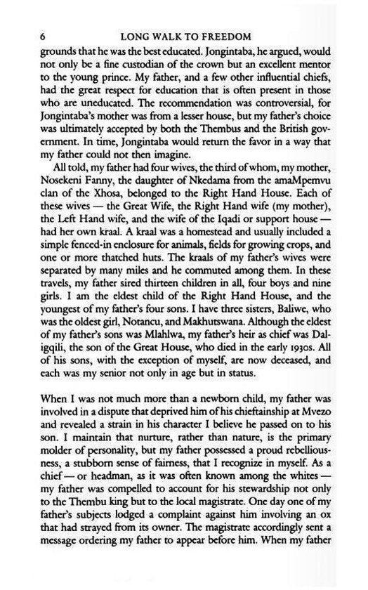 Tekst over Jongintaba, Mvezo, de Thembu en Xhosa stammen.