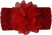 Jessidress Meisjes Haarband van katoen met haar bloem - Rood