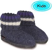 Haflinger Paul Sokpantoffel - Jeans - 29 - Vilt, Kinderpantoffel, warm om de enkels