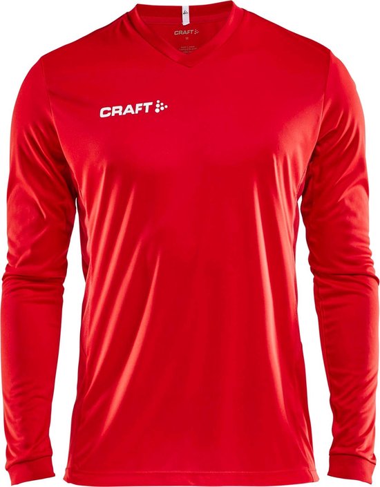 Craft Squad Jersey Solid LS Shirt Heren Sportshirt - Maat L  - Mannen - rood/wit
