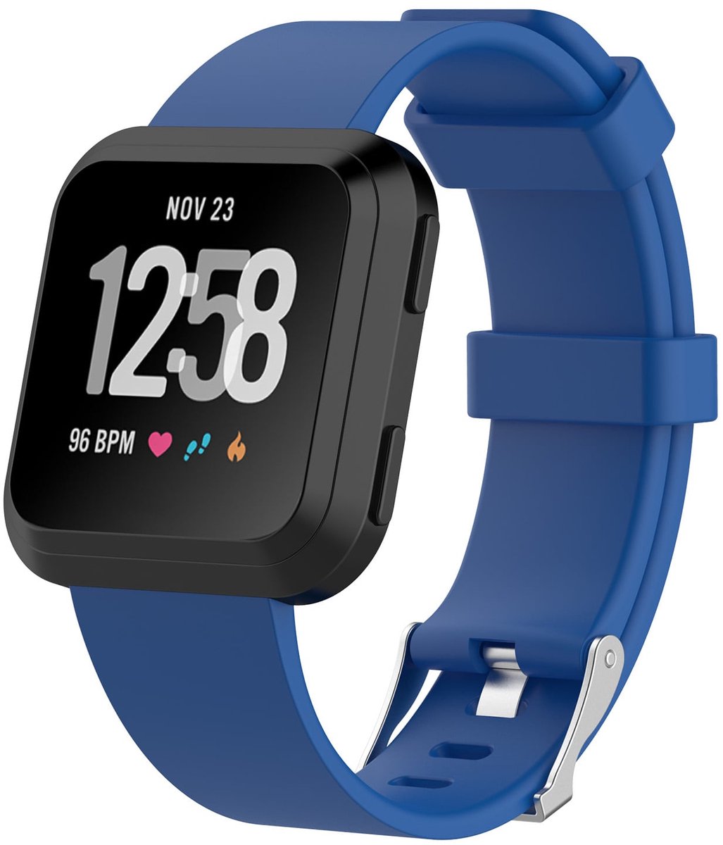 watchbands-shop.nl Siliconen bandje - Fitbit Versa (Lite) - Blauw - Large