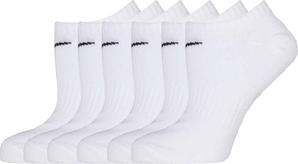 Nike Everyday Lightweight No-Show Sokken Sportsokken - Maat 43-46 - Unisex - wit/zwart Maat 42-46