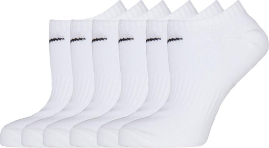 Nike Everyday Lightweight No-Show Sokken Sportsokken - Maat 43-46 - Unisex - wit/zwart Maat 42-46
