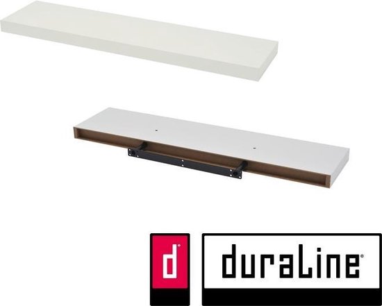 milieu pijp sponsor DURALINE Wandplank zwevend XL4 BASIC wit 80 x 23,5 x 3,8 cm | bol.com
