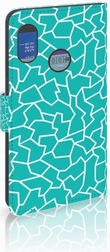 Tenphone Etui Coque pour Xiaomi Mi A2 Lite Portefeuille Cracks Blue