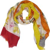 Sjaal Multikleur Oranje Bloemen 90 x 180 cm