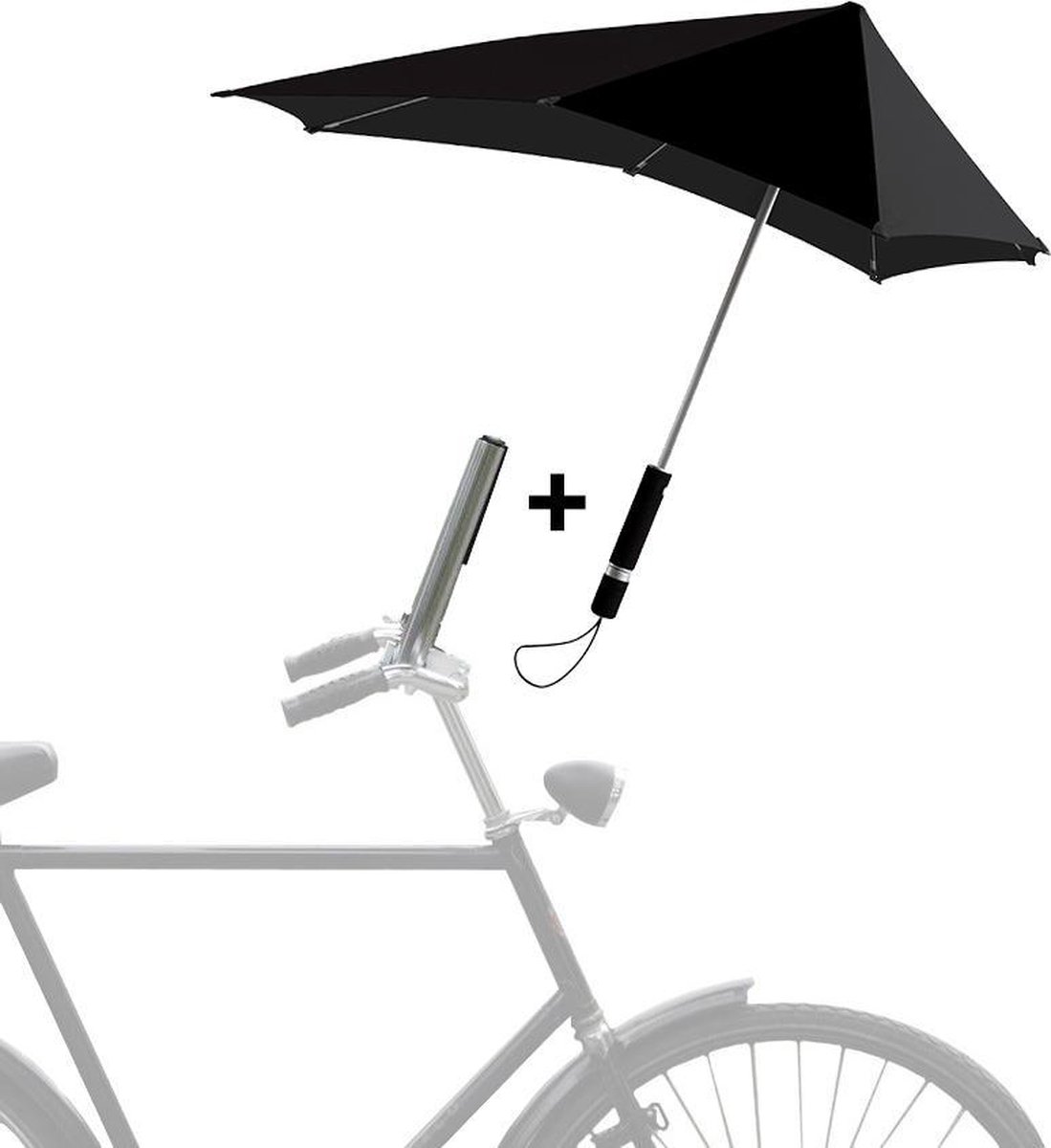 oogsten drinken Geschatte senz° Original - Stormparaplu - Pure Black + Umbrella holder -  Paraplustandaard voor... | bol.com