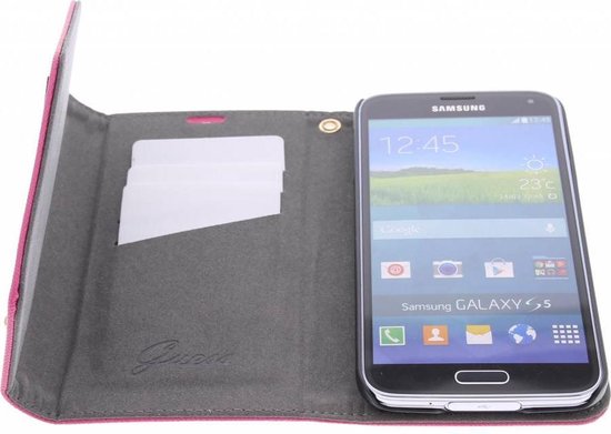 Onbemand maaien bord Samsung Galaxy S5 Neo/Galaxy S5 Plus/Galaxy S5 hoesje - Guess - Roze -  Kunstleer | bol.com