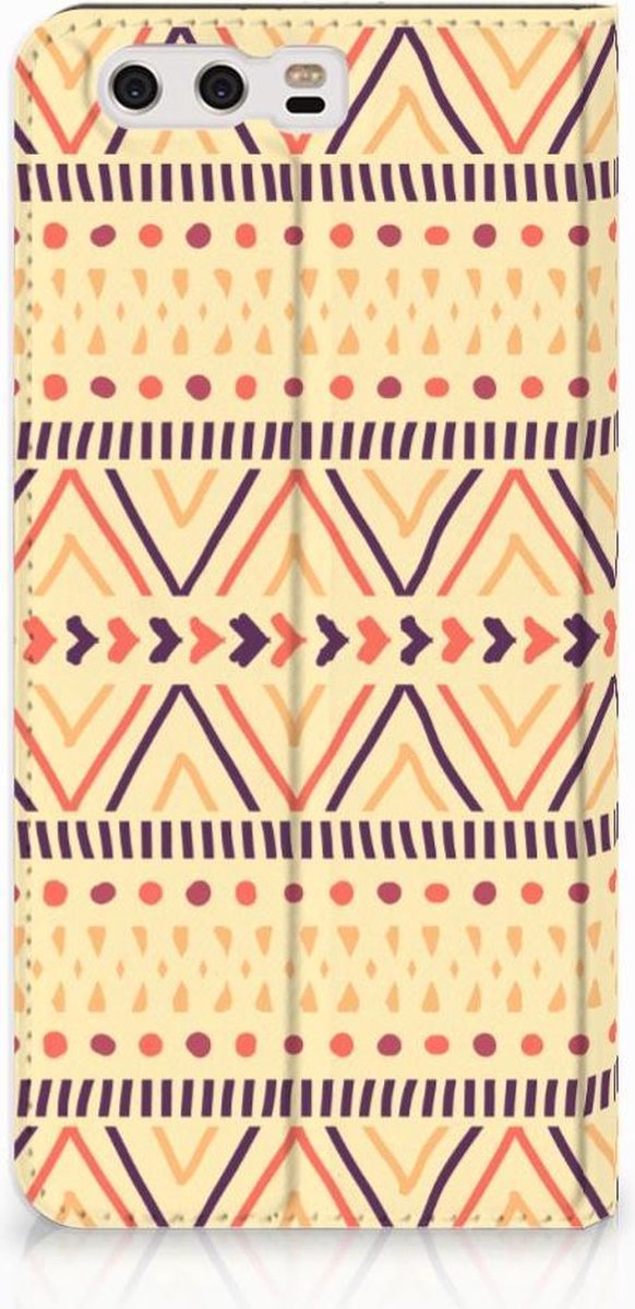 Huawei P10 Plus Hoesje met Magneet Aztec Yellow