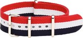 Premium Red White Blue - Nato strap 22mm - Stripe - Horlogeband Rood Wit Blauw