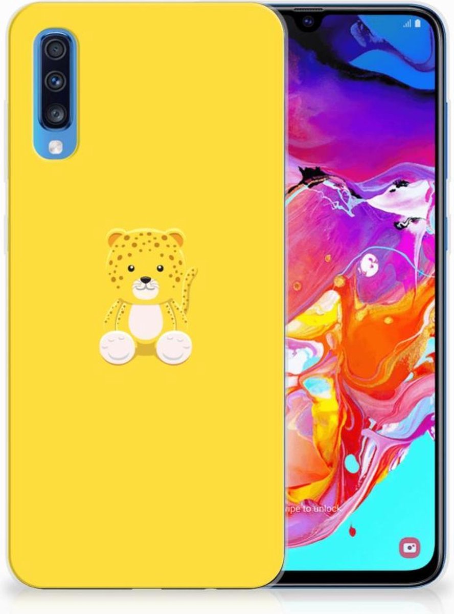 Samsung Galaxy A70 Telefoonhoesje met Naam Baby Leopard
